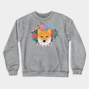 shiba in flowers Crewneck Sweatshirt